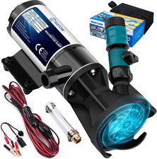 RV Macerator Pump 12V, 12GPM RV Waste Water Pump Self-Priming Sewer Pump with Ga