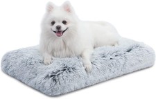 Grey Suede Dog Bed - Waterproof  Non-Slip for Safer Pet Relaxation, 29x21