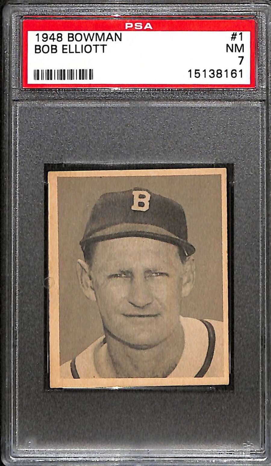 1948 Bowman #1 Bob Elliott RC PSA 7 NM C100225