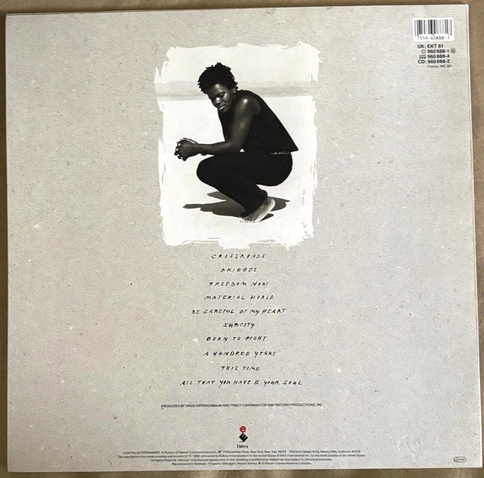 TRACY CHAPMAN - Crossroads (1989) Vinyl LP Record. NEAR MINT - Image 2 of 4