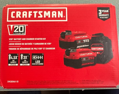 #ad Craftsman V20 Battery 6.0 amp; 4.0 Charger Starter Kit CMCB2046 CK NEW FRESH $92.00