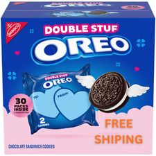 Oreo Valentine  s Day Double Stuf Chocolate Sandwich Cookies 30.6 oz   30 Ct