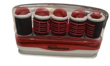 Revlon Radiance Hot Rollers Hair Setter RVH231 5 Jumbo Flocked Heated Red Set