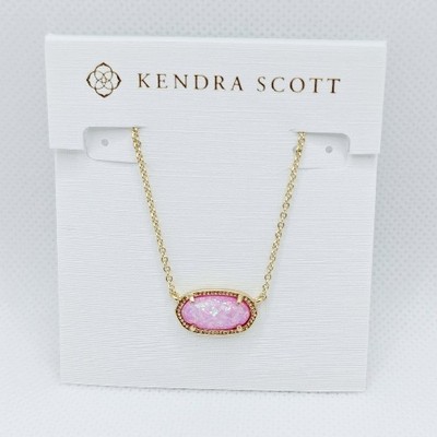 Kendra Scott Elisa Gold Pendant Necklace in Pink Opal