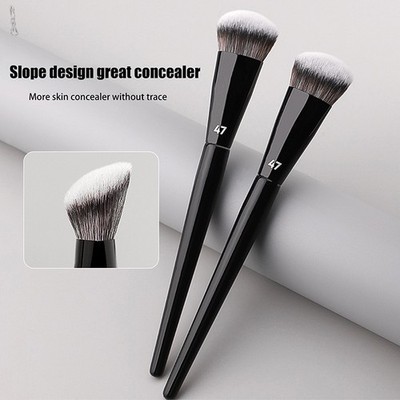 Single Flat Round Tube Flat Head Foundation Brush With Box Powder Blush Conceale