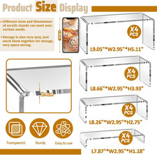 16 Pcs Acrylic Risers 4 Sizes 7" L 9" L Riser Display Shelf Cupcake Stand Stands