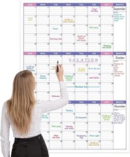 Large Dry Erase Calendar for Wall - Undated 3 Month Calendar, 27.7'' X 40'', Era