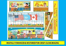 Vintage Fisher Price Little People 996 AIRPORT LITHO Decals Sticker Labels