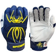 Spiderz 2023 Endite AJ Vukovich Baseball Batting Gloves - Navy/Yellow - Small