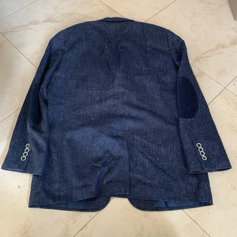 Abrigo Deportivo Hickey Freeman Lana+Seda+Cachemira EE. UU.-EE. UU. Talla 40 R- Parche Azul en el Codo Foto 2 de 4