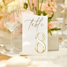 3D Gold Mirror Table Numbers Wedding Table Decor Wedding Table Numbers