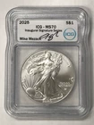 2025 $1 Silver American Eagle - Inaugural Signature Series Mike Mezack ICG MS70