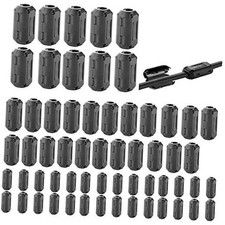 60 Pieces Clip-on Ferrite Ring Core RFI EMI Noise Suppressor Cable Clip for
