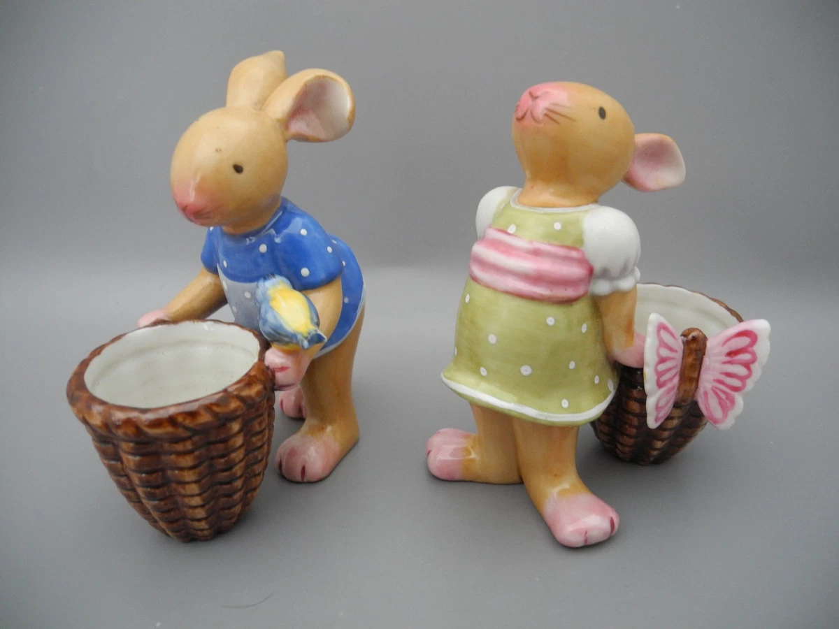 Figurine Villeroy & Boch Bunny Family, Tulipe Avec Lapin Endormi, édition Rare