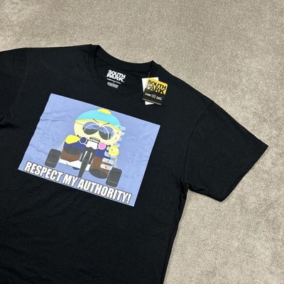 NWT South Park Comedy Central Cartman Respect My Authority Black T Shirt Large