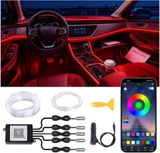 "Interior Car LED Strip Lights APP Control, 5 in 1 RGB 16 Million Colors Ambient