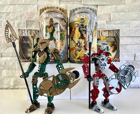 Bionicle Toa Hagah Warriors:  Iruini 8762 & Norik 8763 w/Canisters & Manuals