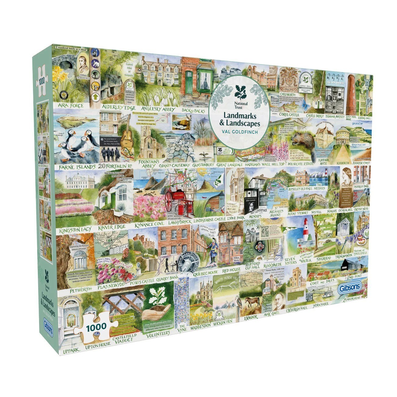 Gibsons National Trust Landmarks & Landscapes A–Z 1000 Piece Jigsaw Puzzle G7179