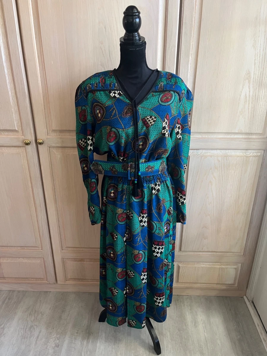 slim fit dress slacks 80s Mixed Print Silk Dress | XS-S main image 0