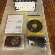 Nikon Digital Camera Coolpix L20 10. Mp Red Tested Working 