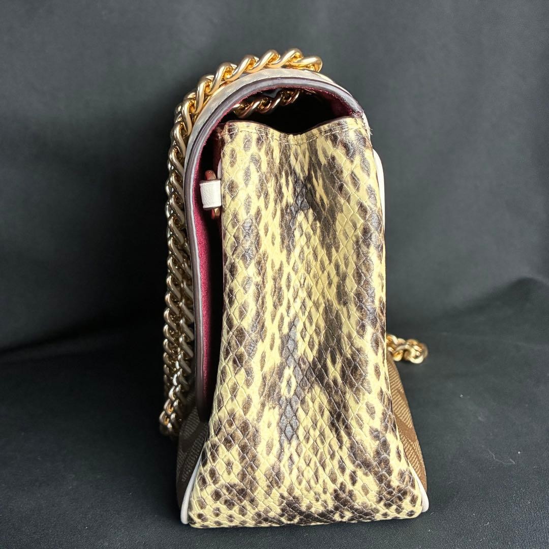 Coach Signature Python Pattern Chain Shoulder Bag… - image 6