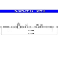 ATE 24.3727-2119.2 Seilzug Feststellbremse FüR Mitsubishi Pajero Classic V8 W