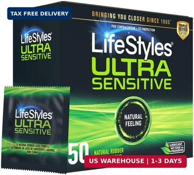 LifeStyles Ultra Sensitive Premium Lubricated Natural Latex Condoms Value Pack -