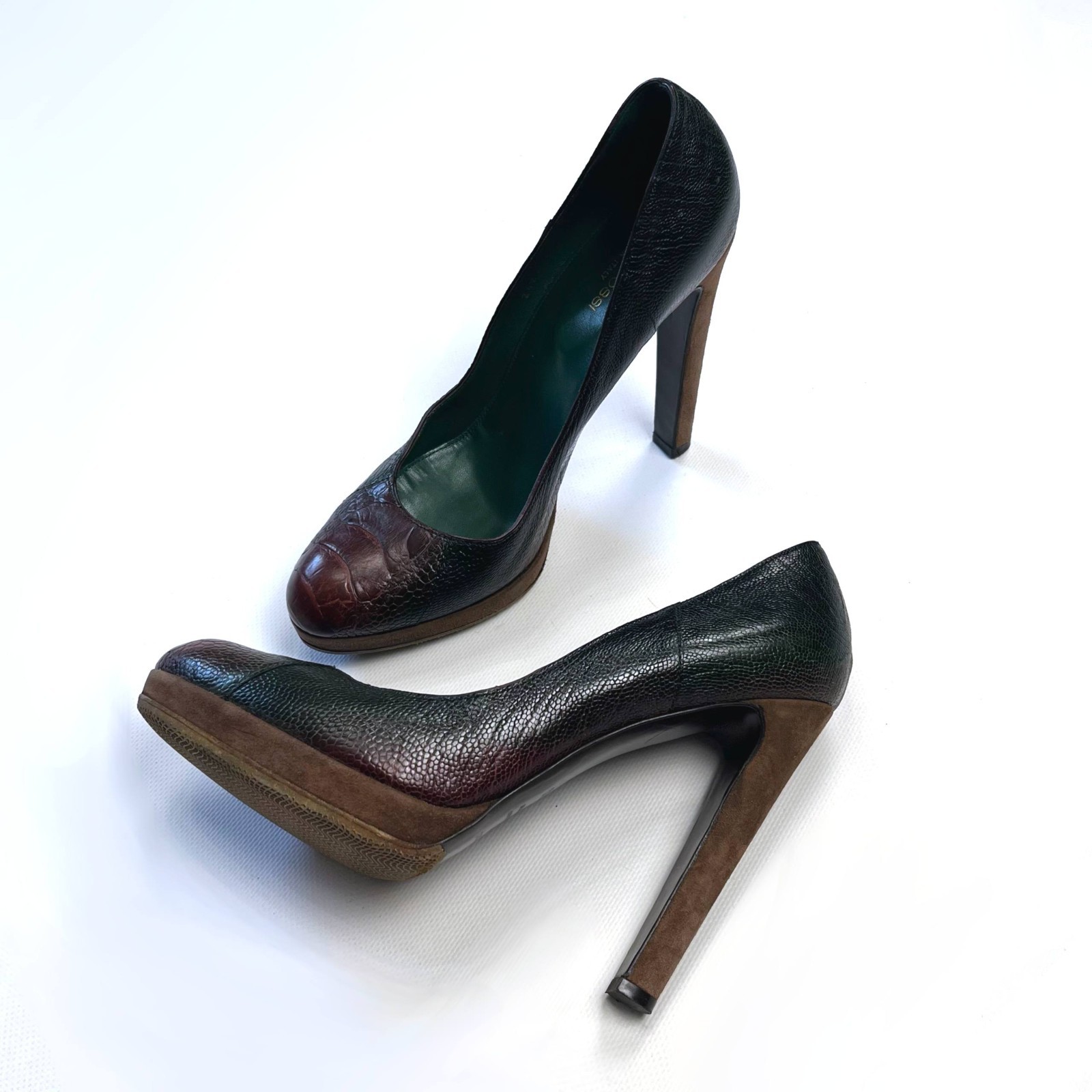 Sergio Rossi Python Round Toe Platform Pumps Size… - image 3