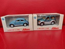 Lot of 2 Schuco Junior Line 27000 VW Kafer & 27109 Toyota LandCruiser 1:43 1990