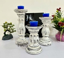 Pillar Candle Holders Set of 3-10", 8”, 6" H Candlestick Candle Holder Stand,...