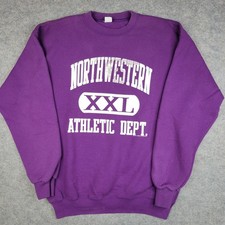 Vintage Northwestern Wildcats Sweatshirt Mens LargePurple NCAA Crable Sportswear
