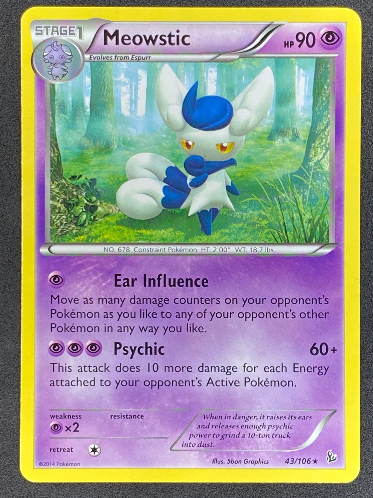 Pokémon Meowstic 43/106 FLF Flashfire NM
