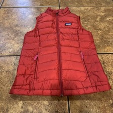 Patagonia Down Sweater Vest Zip Up Puffer Red Girls Size Medium 10 68226