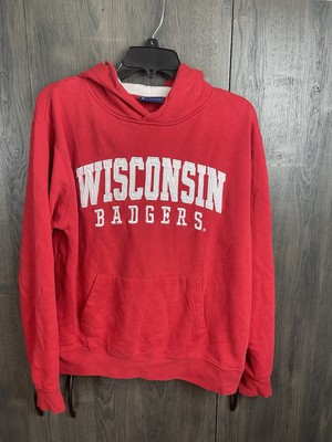 #ad NCAA Wisconsin Badgers Pullover Hoodie Red Pockets Drawstrings Adult Medium $24.99