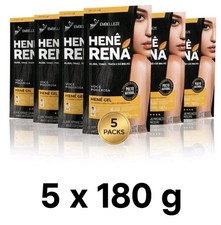 5 packs x 180g Natural Black Rena Naturalmente Poderosa Hene Gel Hair EMBELLEZE