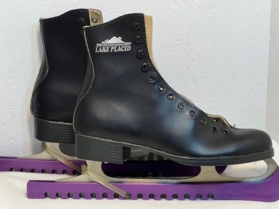 Lake Placid Model 285 Size 6 Black Figure Ice Skates with Guards