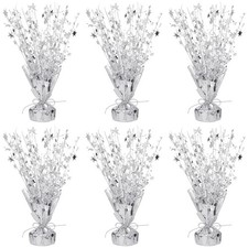 6 Pack Metallic Foil Spray Centerpiece Table Decoration Silver Star Party Cen...