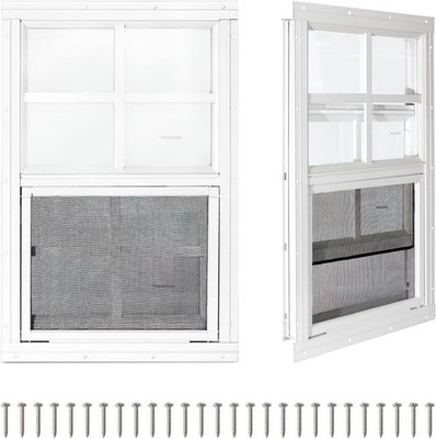2 Pack 12'' x 18'' Shed Windows,Small Sliding Windows,Flush Mount Windows