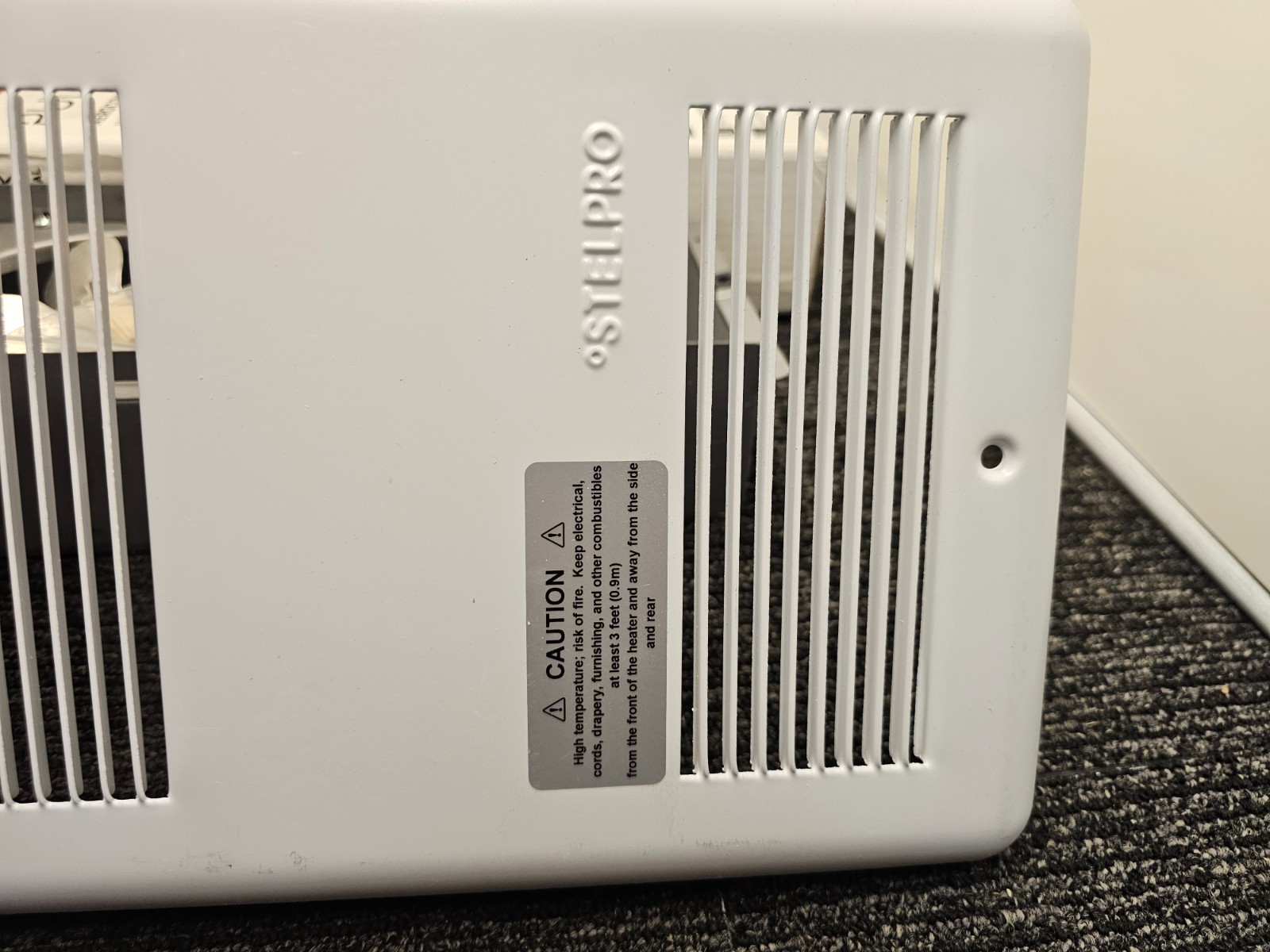 Stelpro ARWF1001W 1000W Pulsair Wall Fan Heater, 40 CFM, 3413 BTU/H, 120V, White