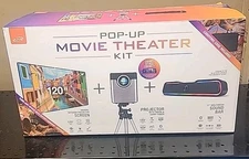 iLive Pop Up Movie Theater Kit Includes Projector, Soundbar, Screen & Case