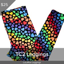 LuLaRoe BRAND NEW Leggings TC2 Tall Curvy 2 Buttery Soft Legging Hearts Color