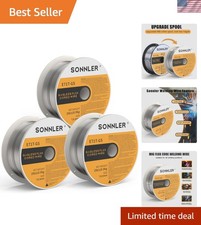 SONNER Flux Core Welding Wire,3 Packs 2-Pound E71T- Low Splatter Gasless Carb...