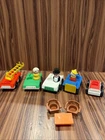 Vintage Fisher Price Little People Lot 11 Cars Figures Clown Tables Chairs