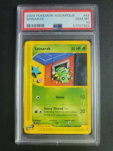 Spinarak 62/147 Pokemon Aquapolis PSA 10