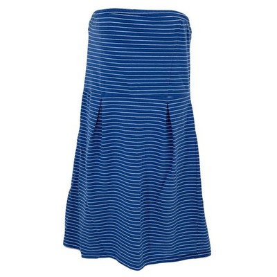 Old Navy Strapless Dress Blue White Striped Jersey Tall XL