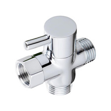 3 Way Shower Diverter Valve G1/2 Solid Brass Chrome Bathroom Splitter