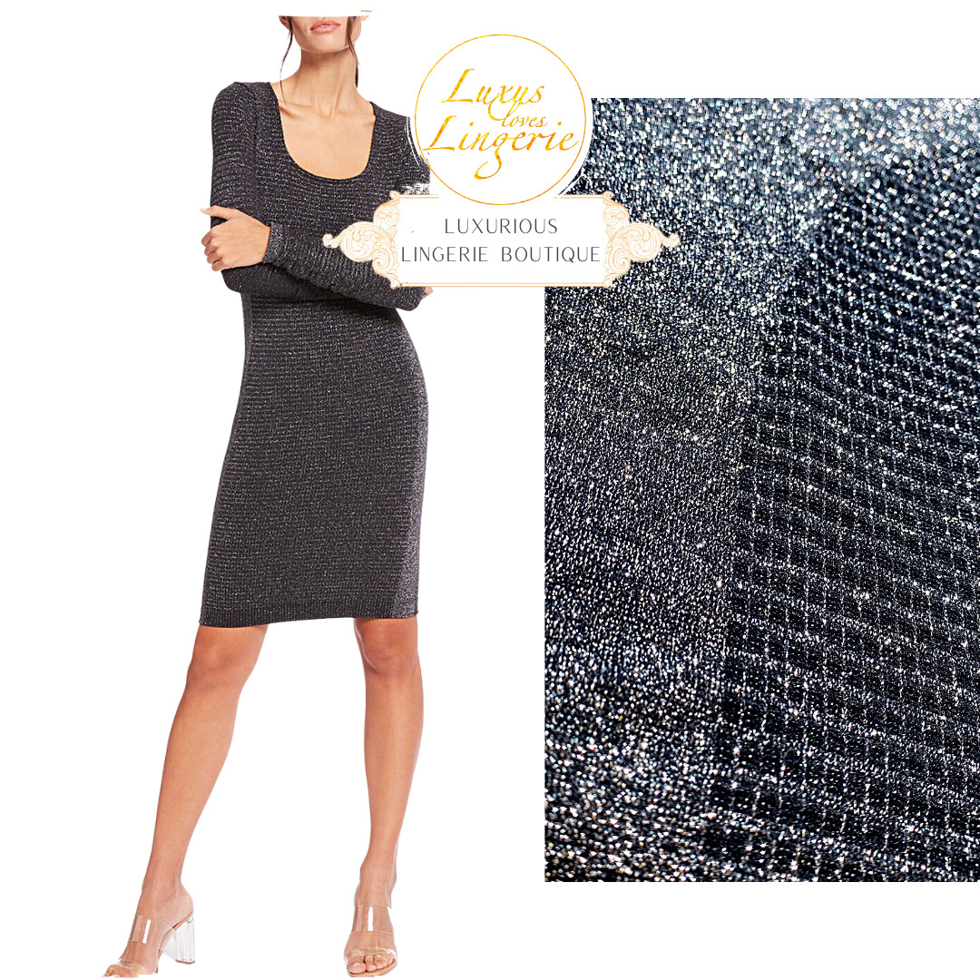 Luna Dress By Wolford S Small Black Silver Dress With Sparkling Threads