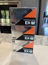 Maxwell EX-M Metal Particle 8mm P6-120EX Video Cassette 3 pack New Sealed