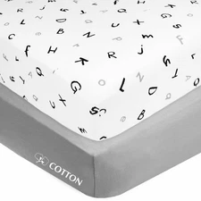 American Baby Company 2 Pack Fitted Crib Sheets 28" x 52" Soft Breathable Neu...