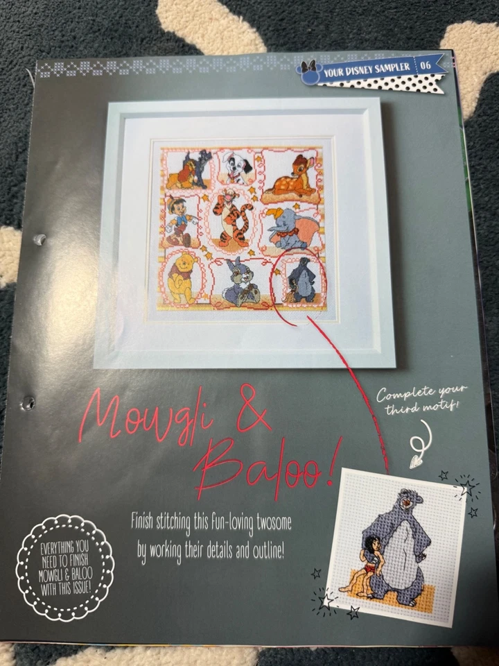 Hachette Disney Cross Stitich Issue 6 Jungle Book Snow White Lion King - Image 3 of 4